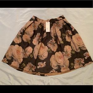 Floral Suede Skirt
